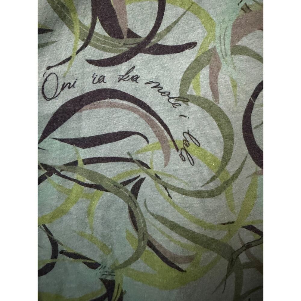 Kialoapiko 2X Organic Cotton Plus Size Green Short Sleeve Women Aloha EUC - Picture 8 of 8
